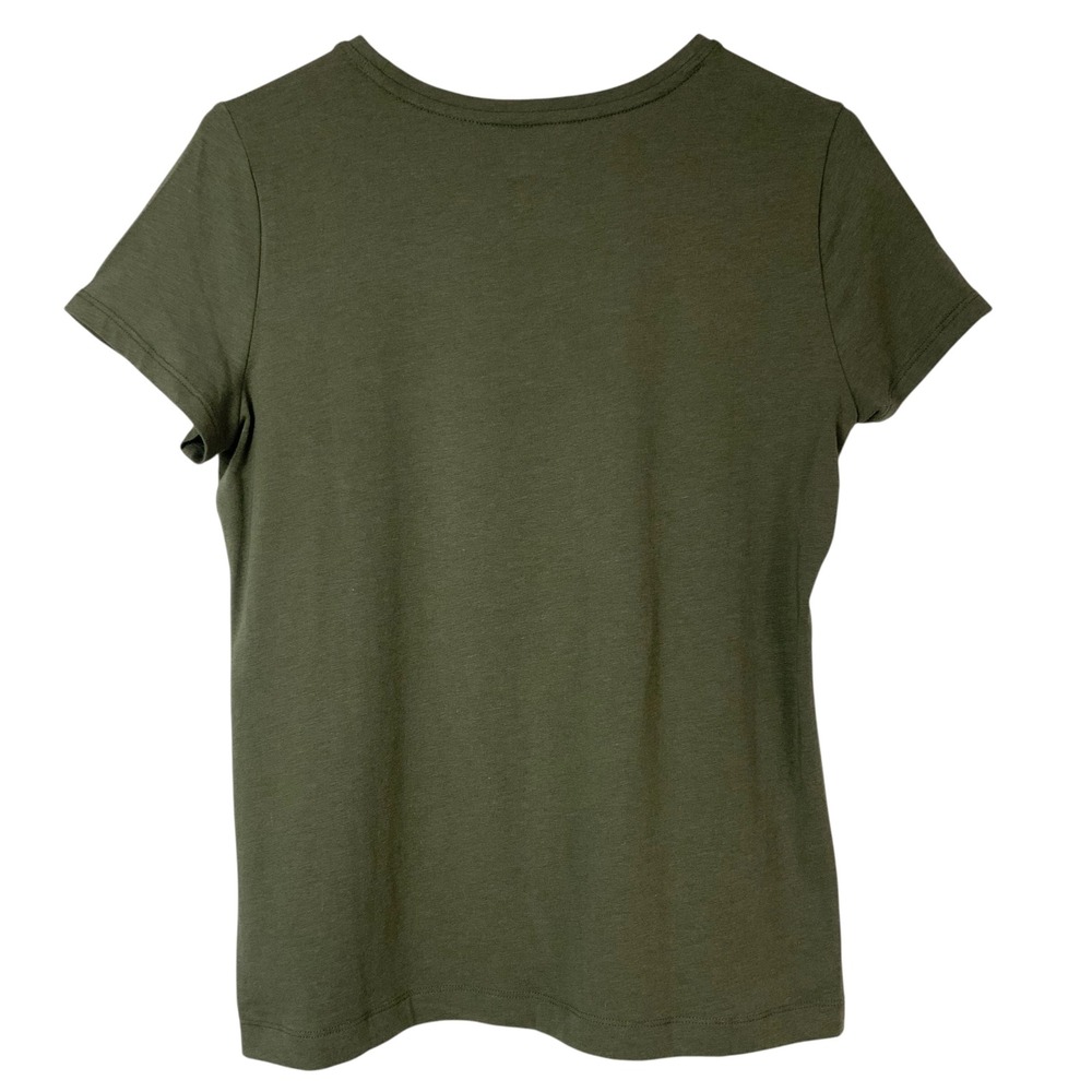 Banana Republic Timeless Tee Olive Green T-Shirt M Pullover Crew Neck Short Slv - Picture 2 of 5